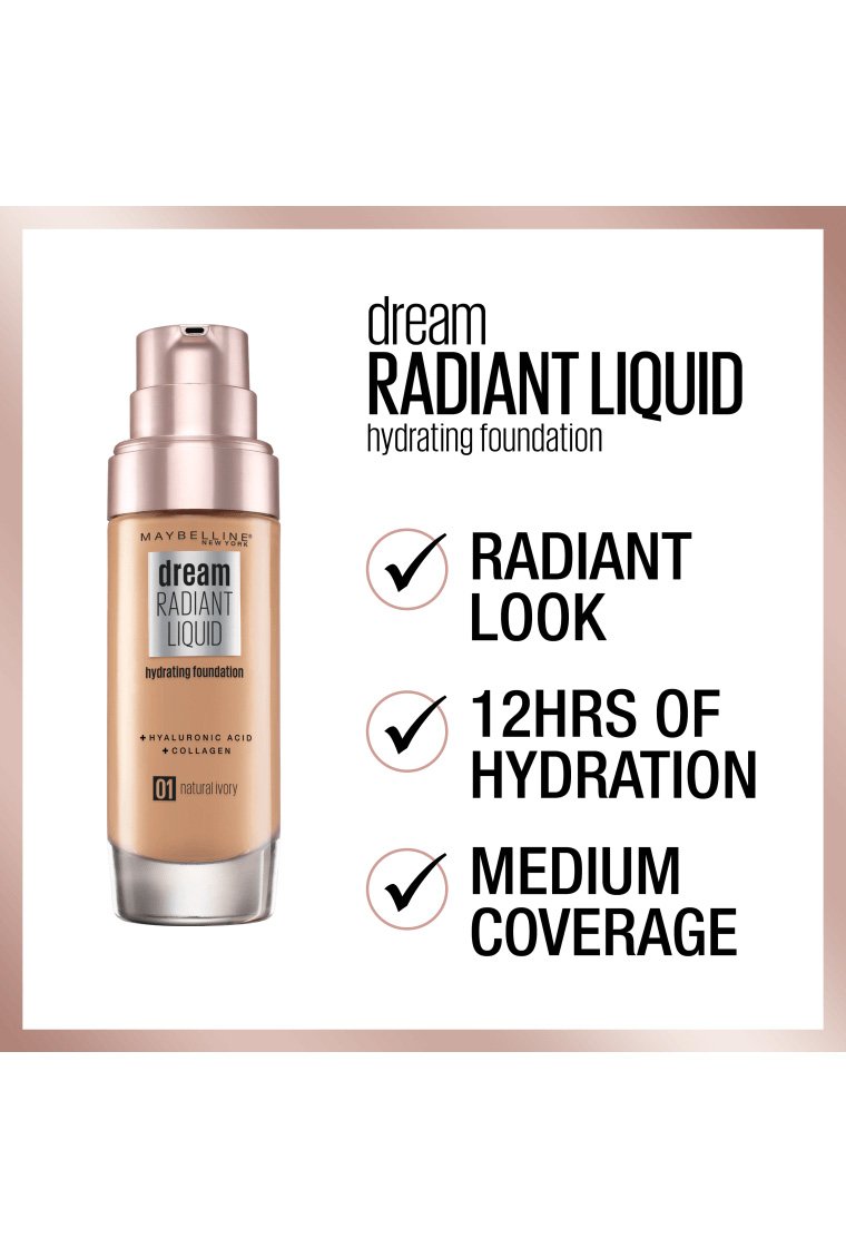 Maybelline foundation dream radiant liquid caramel 041554579185 o