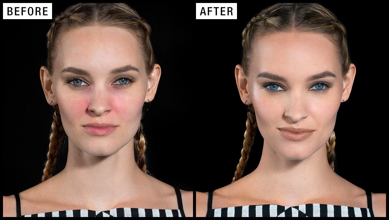 Maybelline Master Camo licht vóór na 