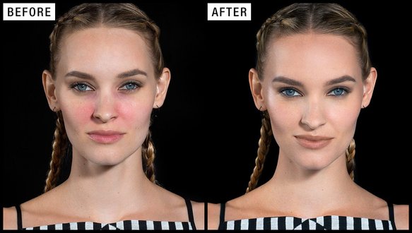 Maybelline Master Camo light vóór na